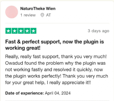 Fast & perfect support, now the plugin…